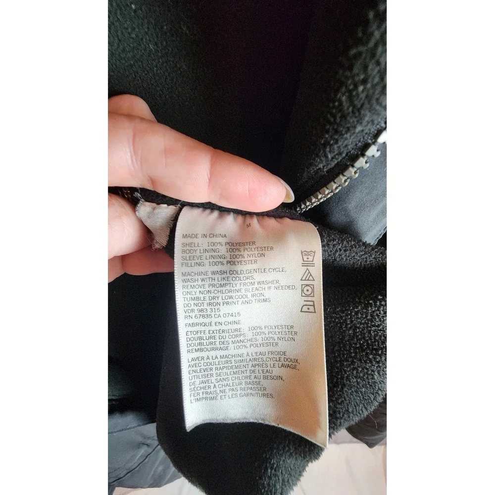 Nautica Mens Black Field Jacket Fleece Lined Collar Utility Cargo Coat Medium